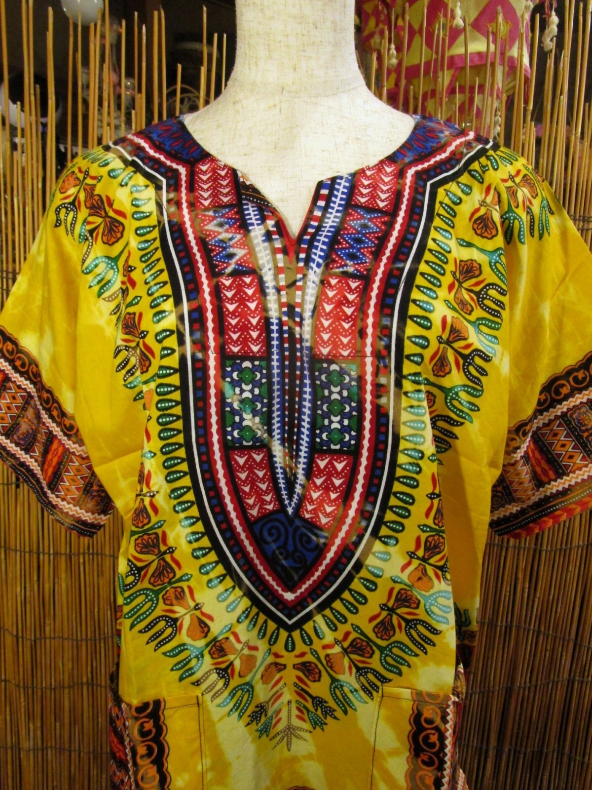 画像: 小さめサイズ＊タイダイ染め＊アフリカンプリント＊ダシキ＊ＤＡＳＨＩＫＩ＊Ｓ