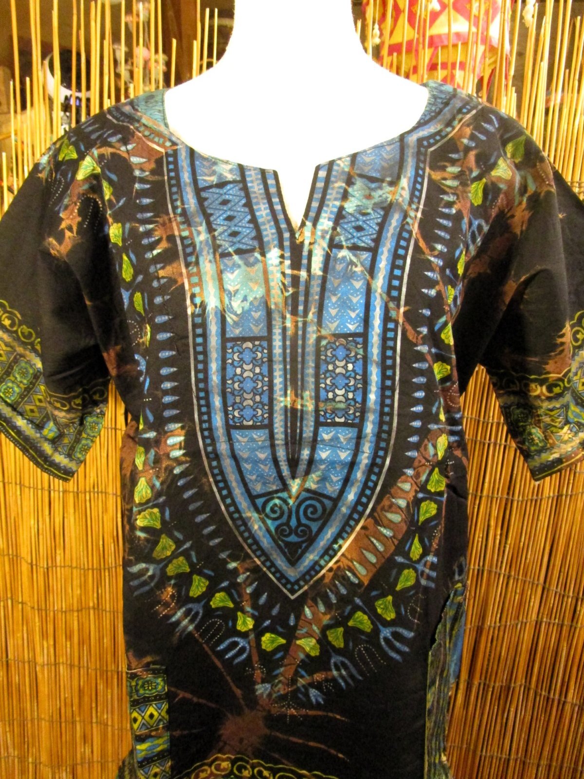 画像: 小さめサイズ＊タイダイ染め＊アフリカンプリント＊ダシキ＊ＤＡＳＨＩＫＩ＊Ｓ