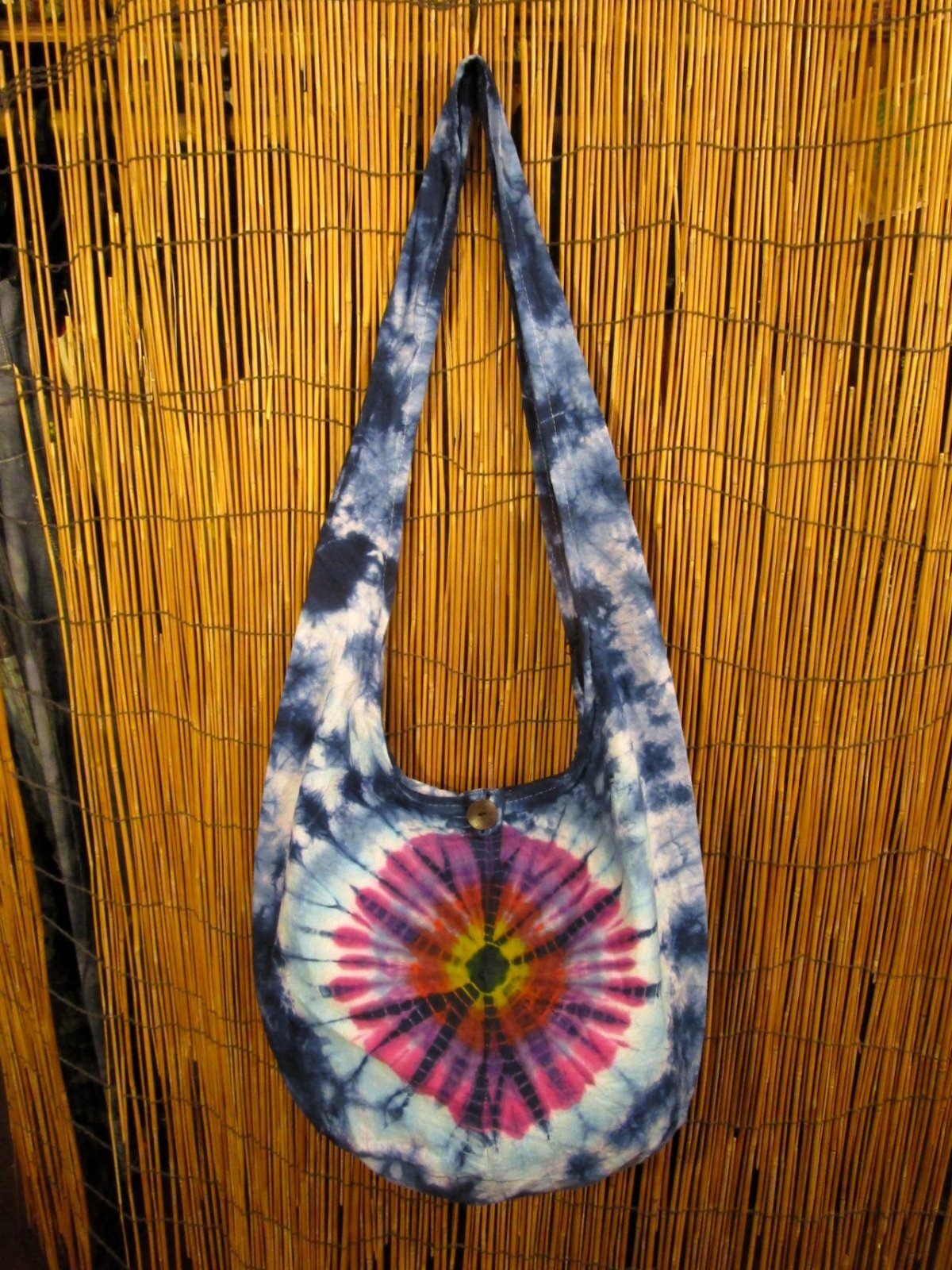 画像1: タイダイ染め＊コットン素材＊ショルダーバッグ