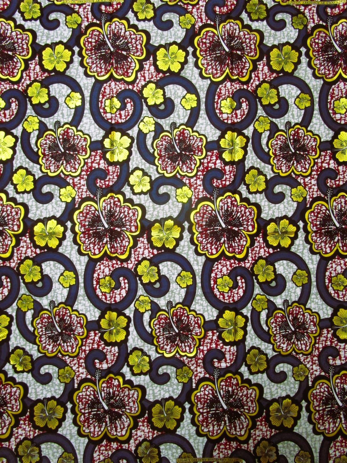 画像1: アフリカンプリント生地 パーニュ