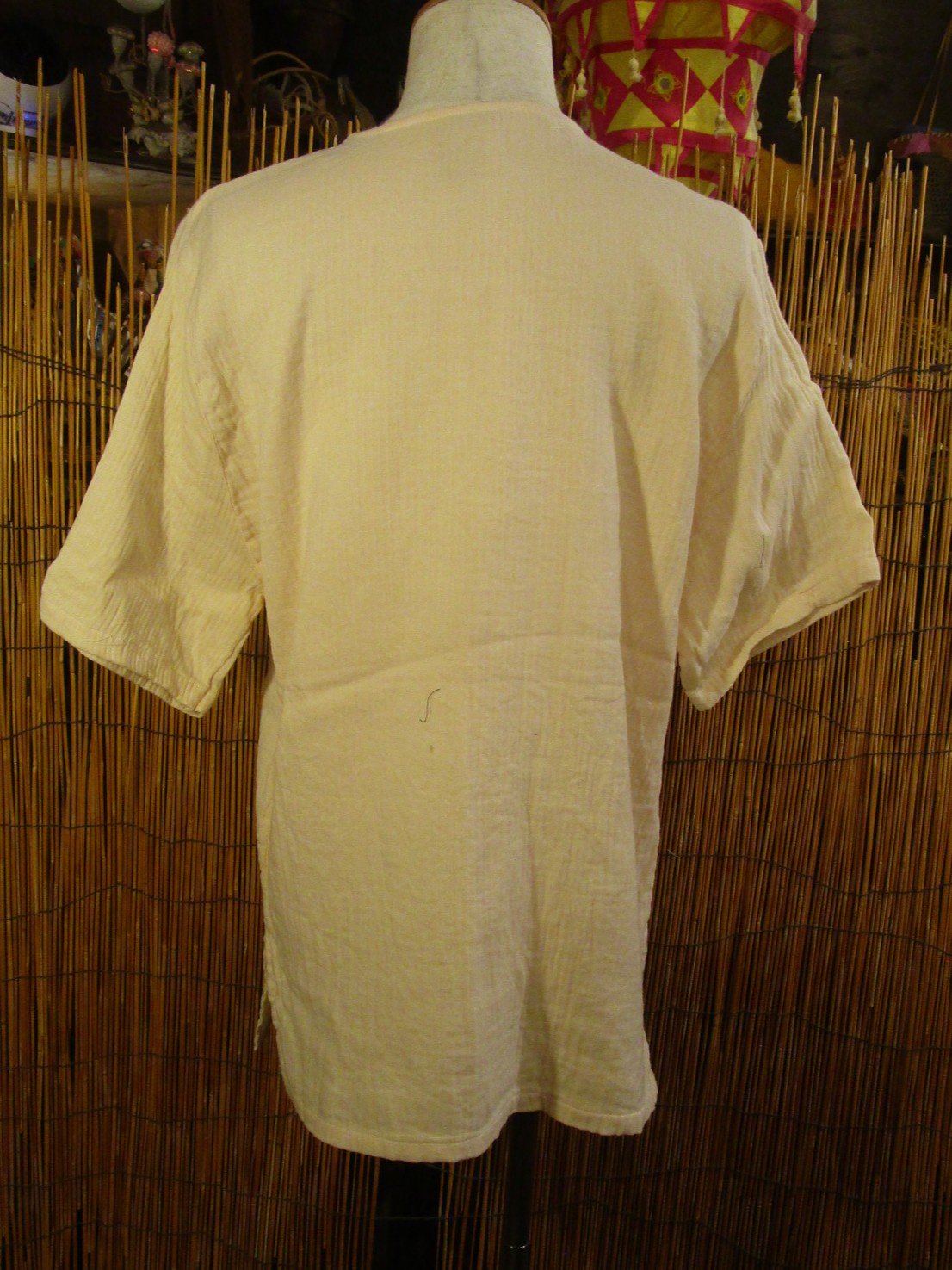 画像: マッシュルーム＆ピースマーク＊ハンドペイント＊Ｗコットン素材＊ハーフスリーブ＊プルオーバー