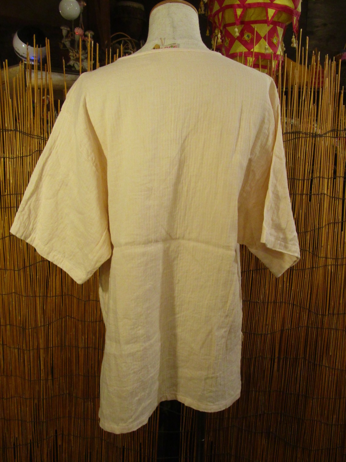 画像: マッシュルーム＆ピースマーク＊ハンドペイント＊Ｗコットン素材＊ハーフスリーブ＊プルオーバー