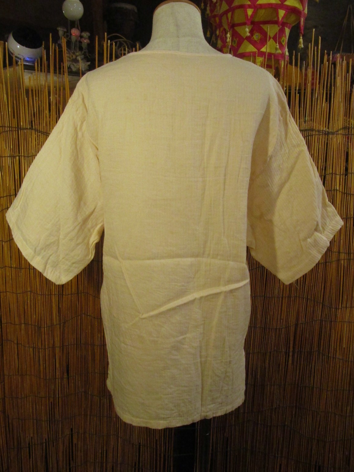 画像: マッシュルーム＆ピースマーク＊ハンドペイント＊Ｗコットン素材＊ハーフスリーブ＊プルオーバー