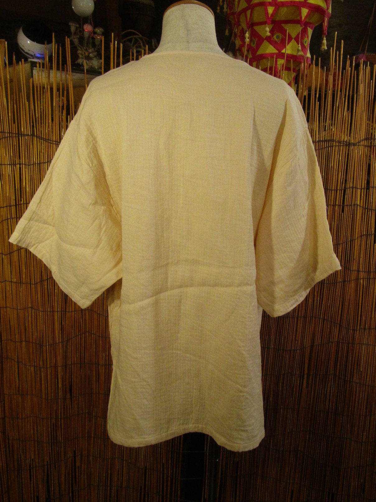 画像: マッシュルーム＆ピースマーク＊ハンドペイント＊Ｗコットン素材＊ハーフスリーブ＊プルオーバー