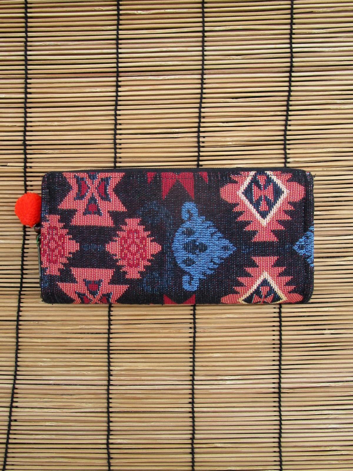 画像3: 織り柄＊ラウンドファスナー＊ウォレット＊長財布