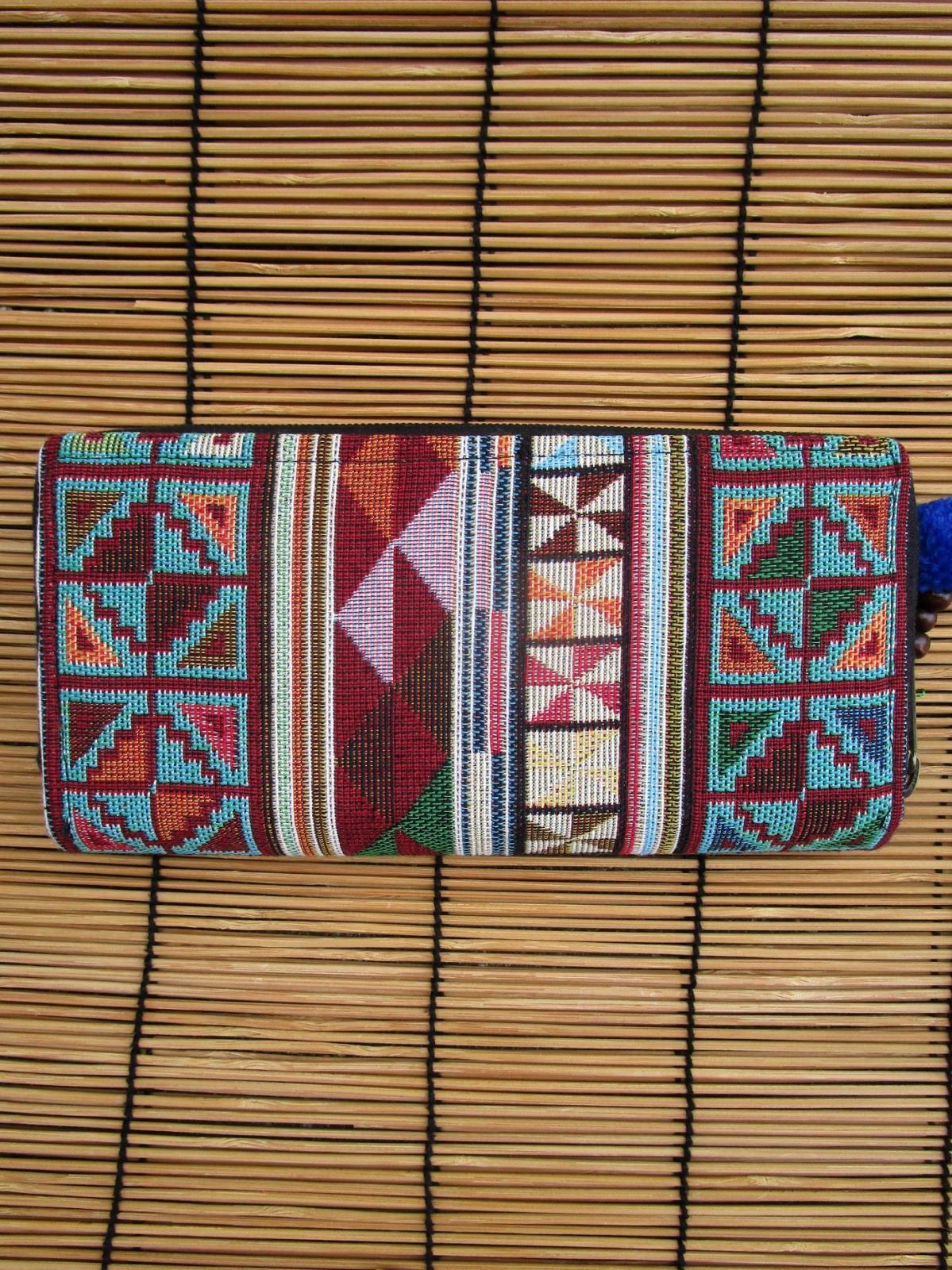 画像2: 織り柄＊ラウンドファスナー＊ウォレット＊長財布