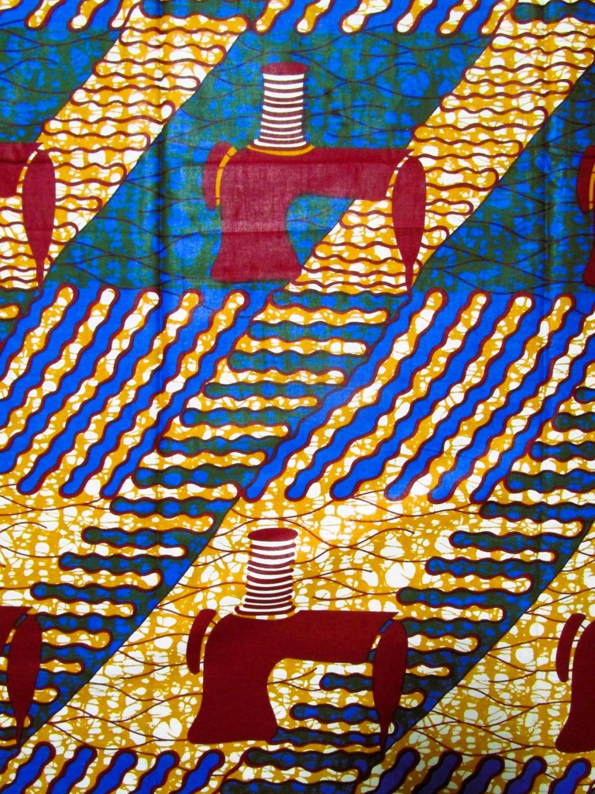 画像: アフリカンプリント生地 パーニュ