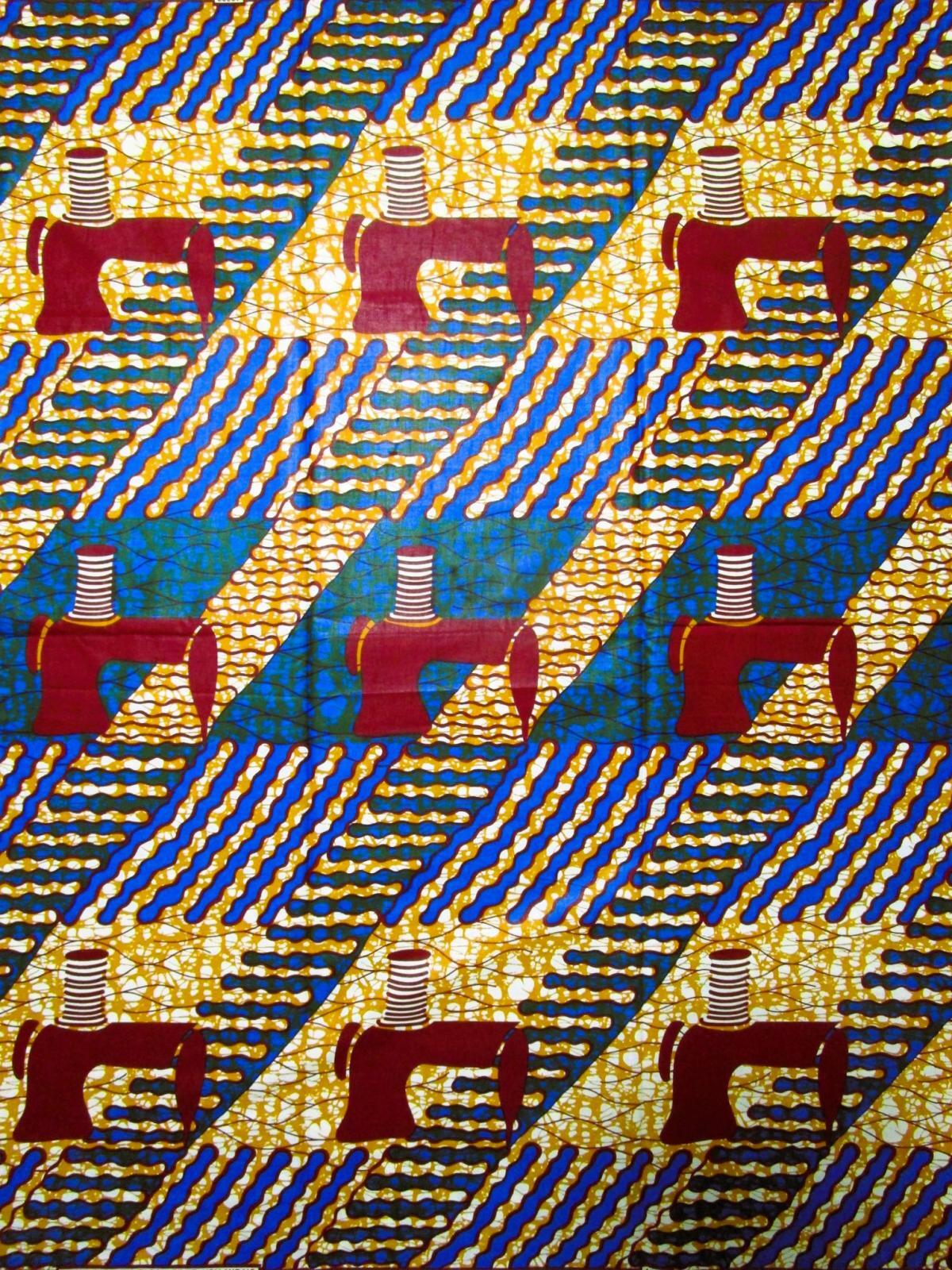 画像1: アフリカンプリント生地 パーニュ