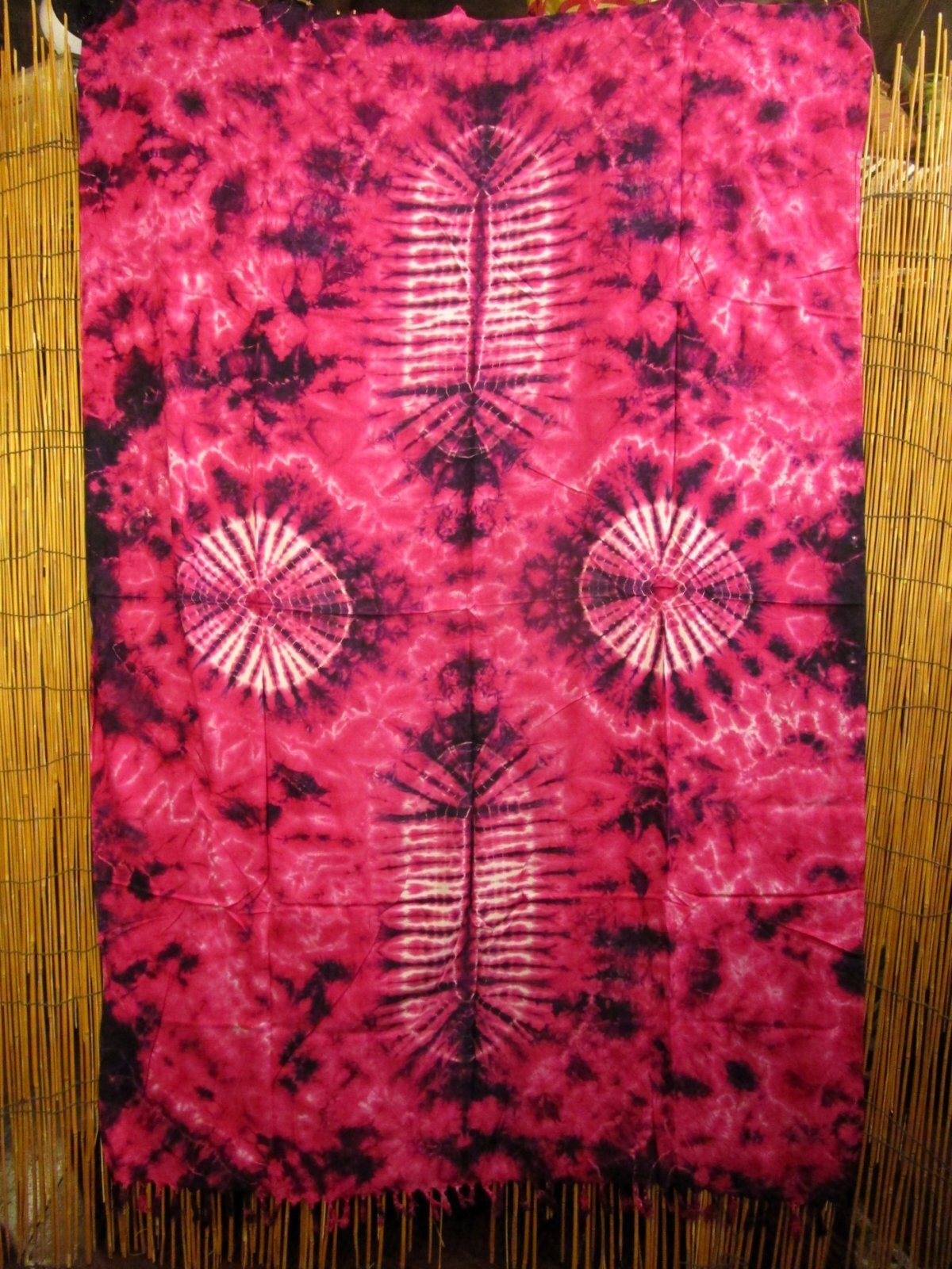 画像1: タイダイ染め＊レーヨン素材＊フリンジ＊マルチクロス＊パレオ