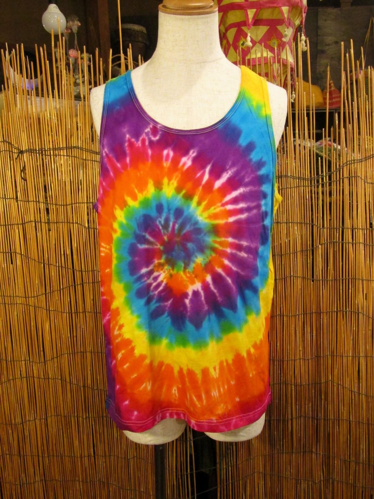 画像1: タイダイ染め＊コットン素材＊タンクトップ