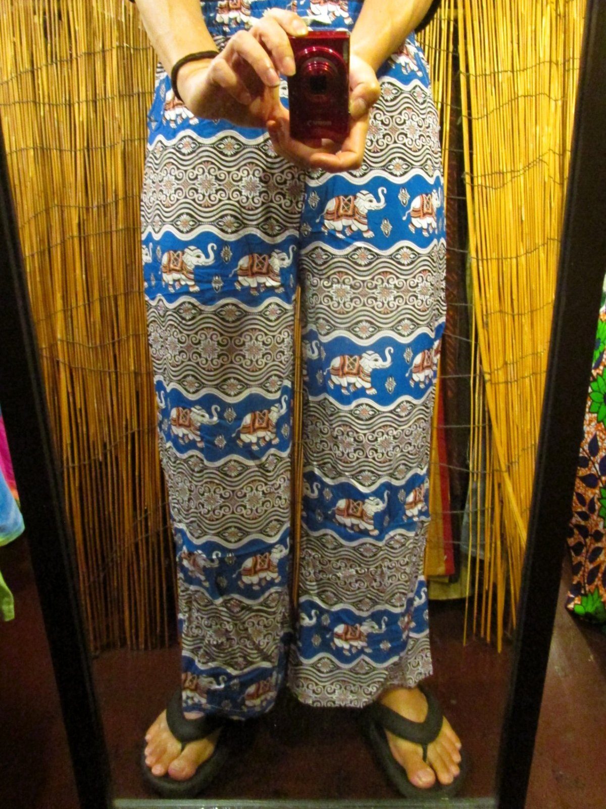 画像: 象さんプリント＊ポリエステル素材＊ロング丈＊イージーパンツ