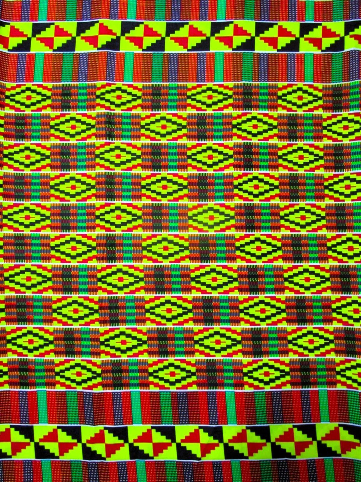 画像1: アフリカンプリント生地 パーニュ