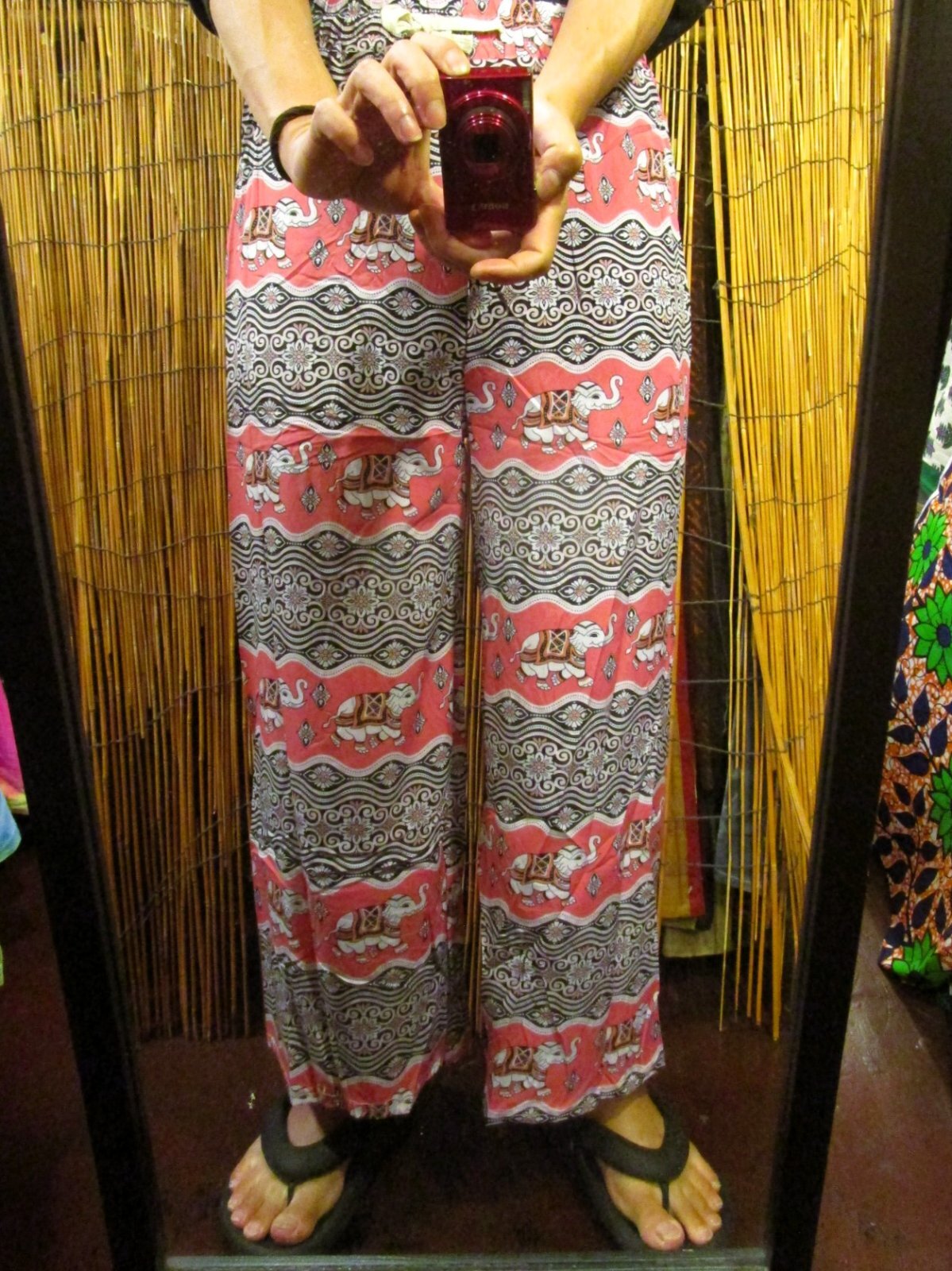 画像: 象さんプリント＊ポリエステル素材＊ロング丈＊イージーパンツ