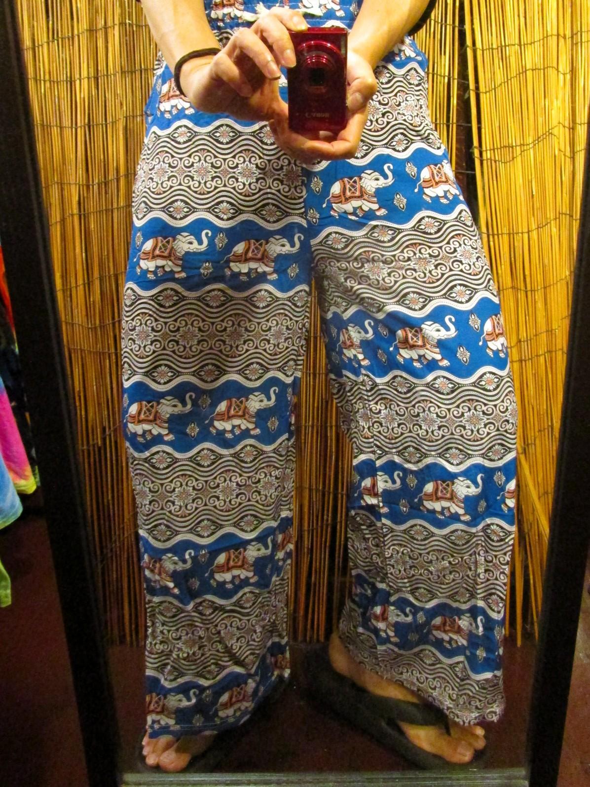 画像: 象さんプリント＊ポリエステル素材＊ロング丈＊イージーパンツ