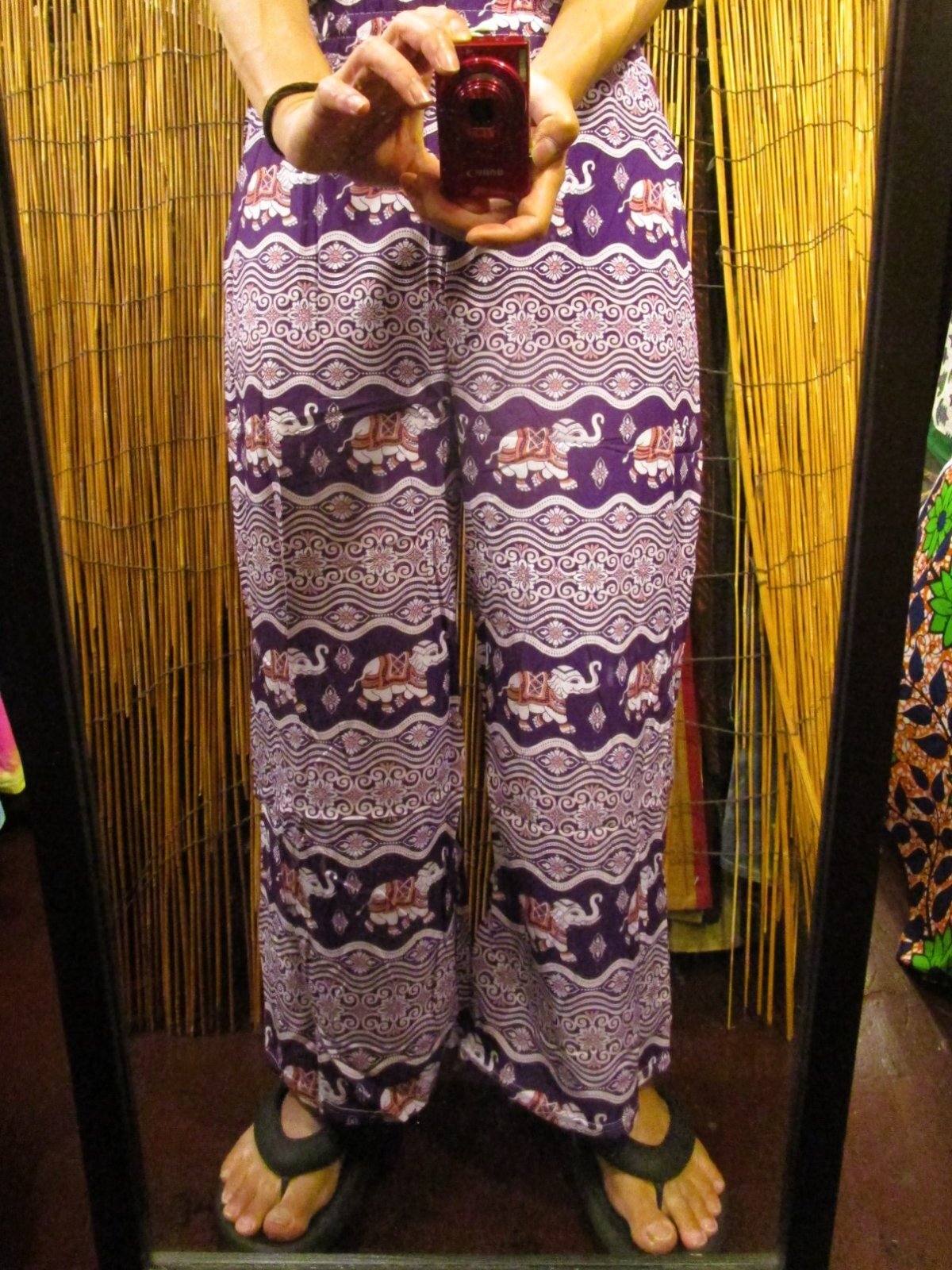 画像: 象さんプリント＊ポリエステル素材＊ロング丈＊イージーパンツ