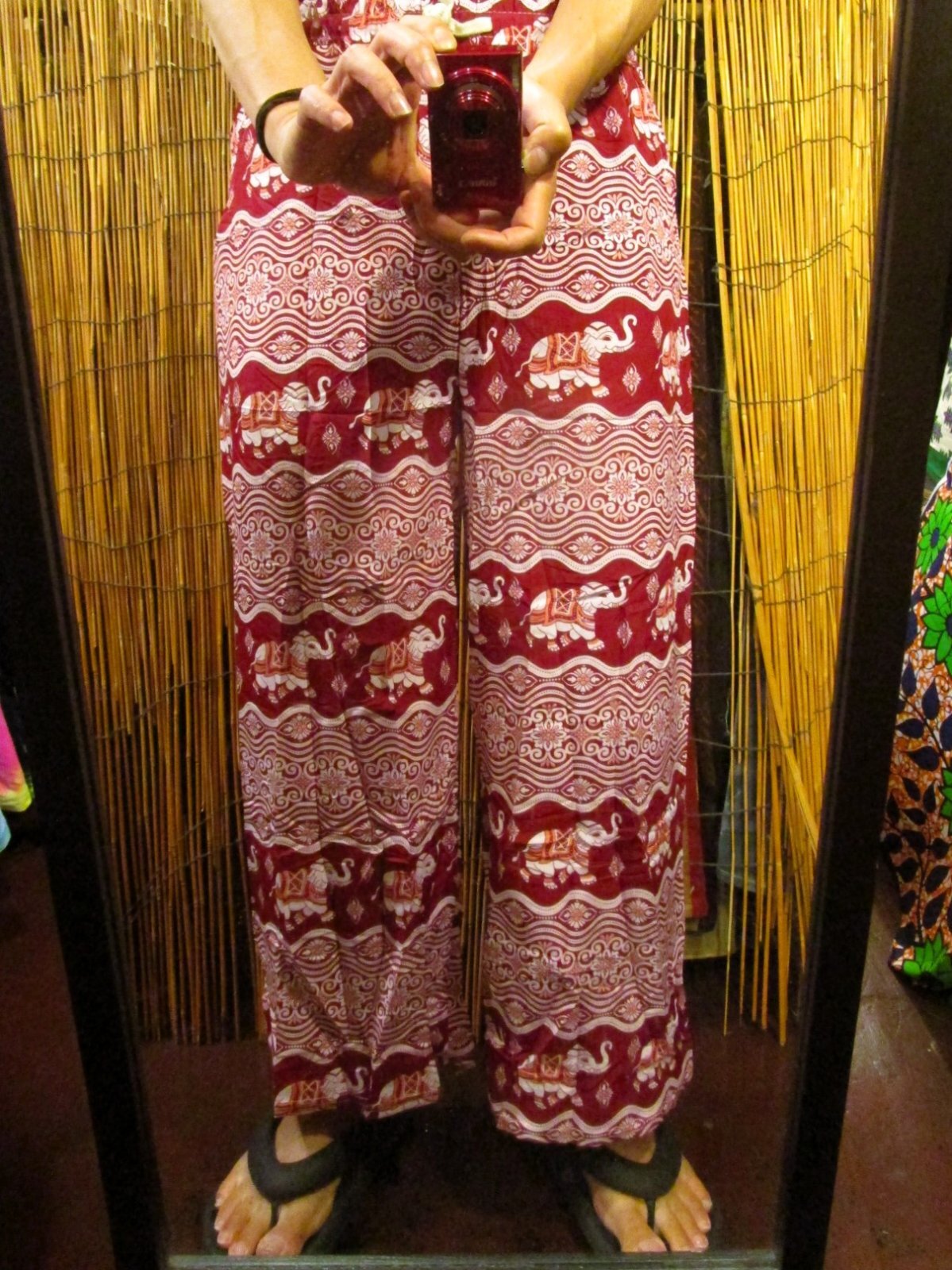 画像: 象さんプリント＊ポリエステル素材＊ロング丈＊イージーパンツ