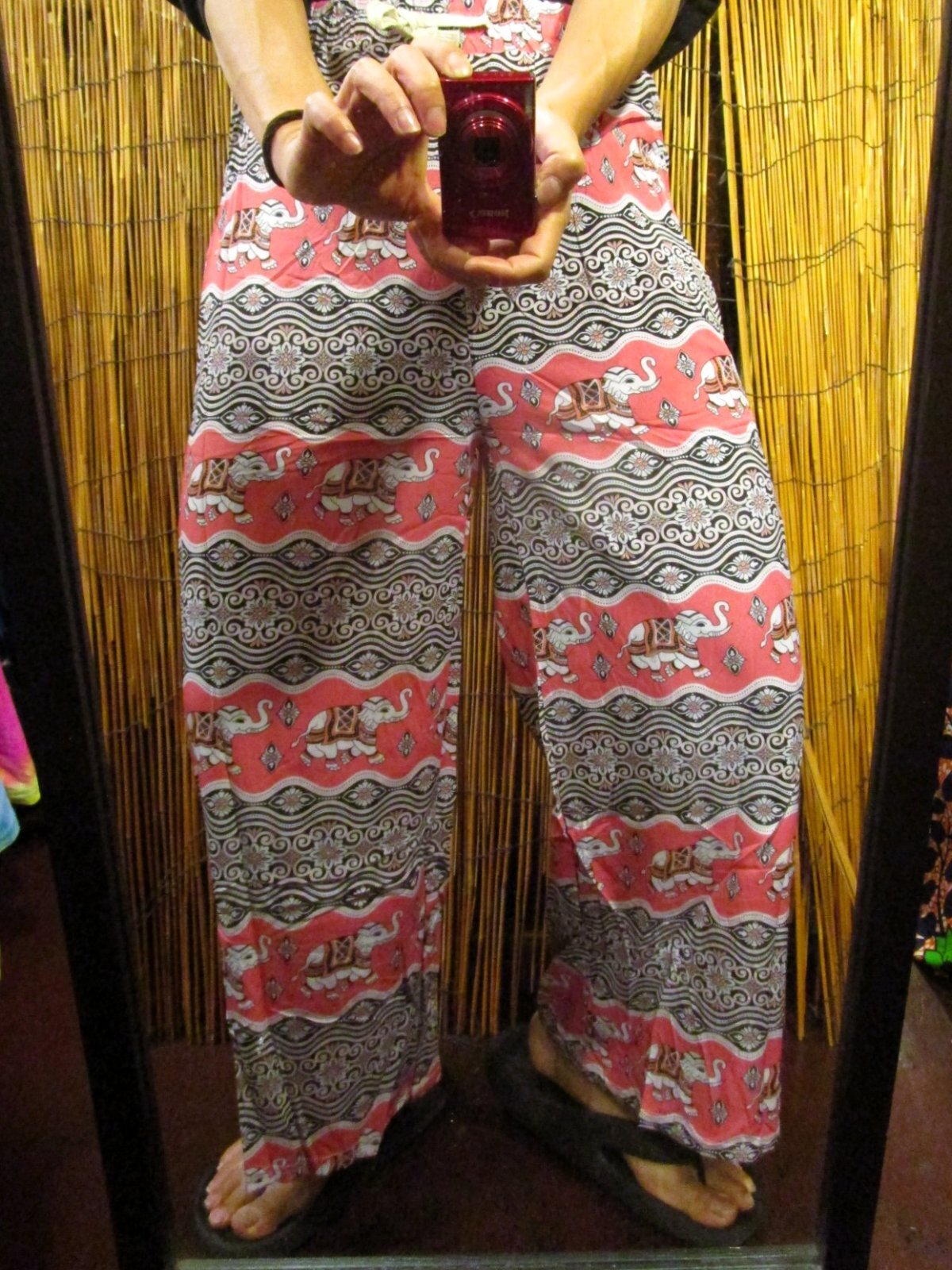 画像: 象さんプリント＊ポリエステル素材＊ロング丈＊イージーパンツ