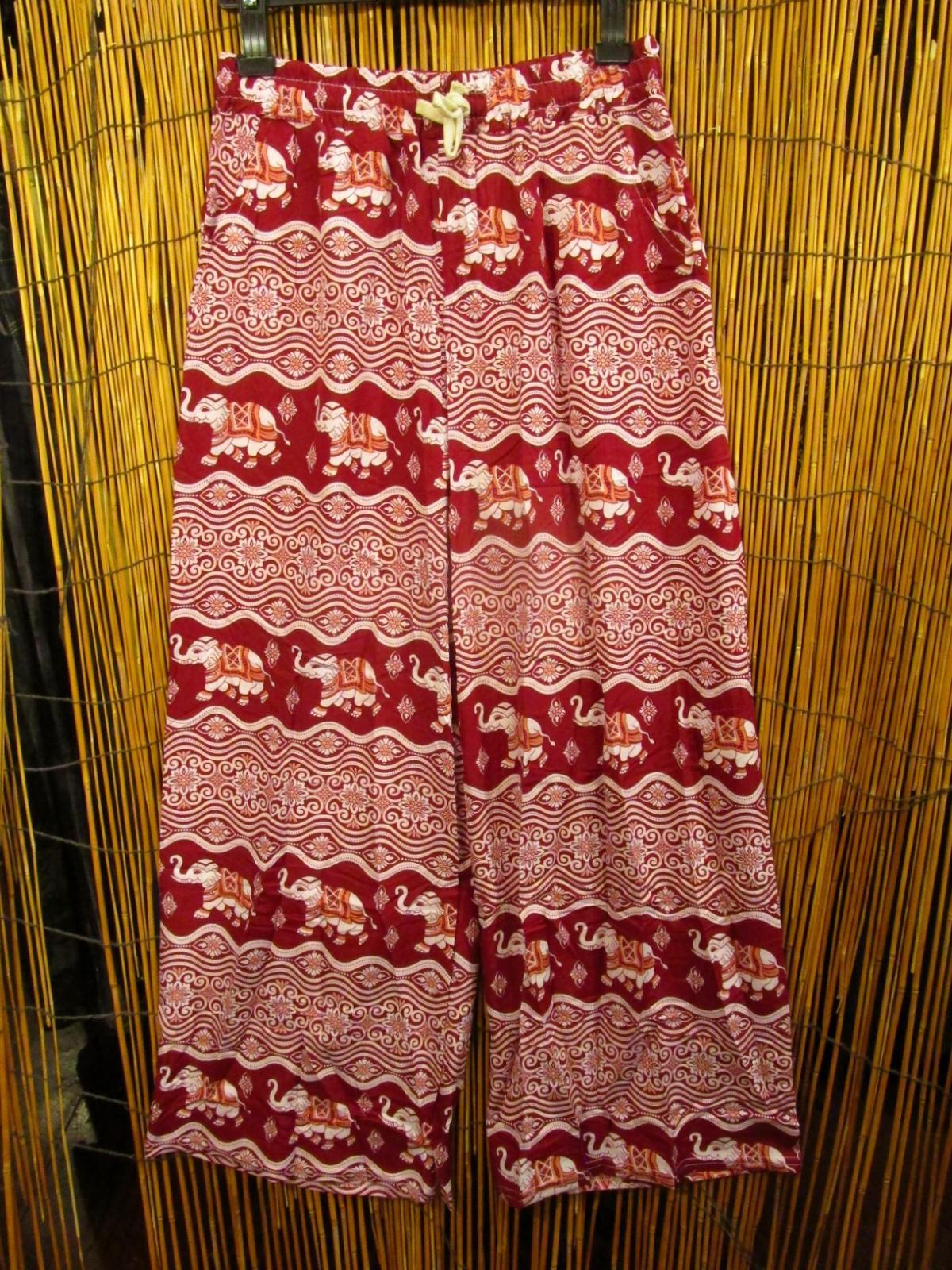 画像1: 象さんプリント＊ポリエステル素材＊ロング丈＊イージーパンツ