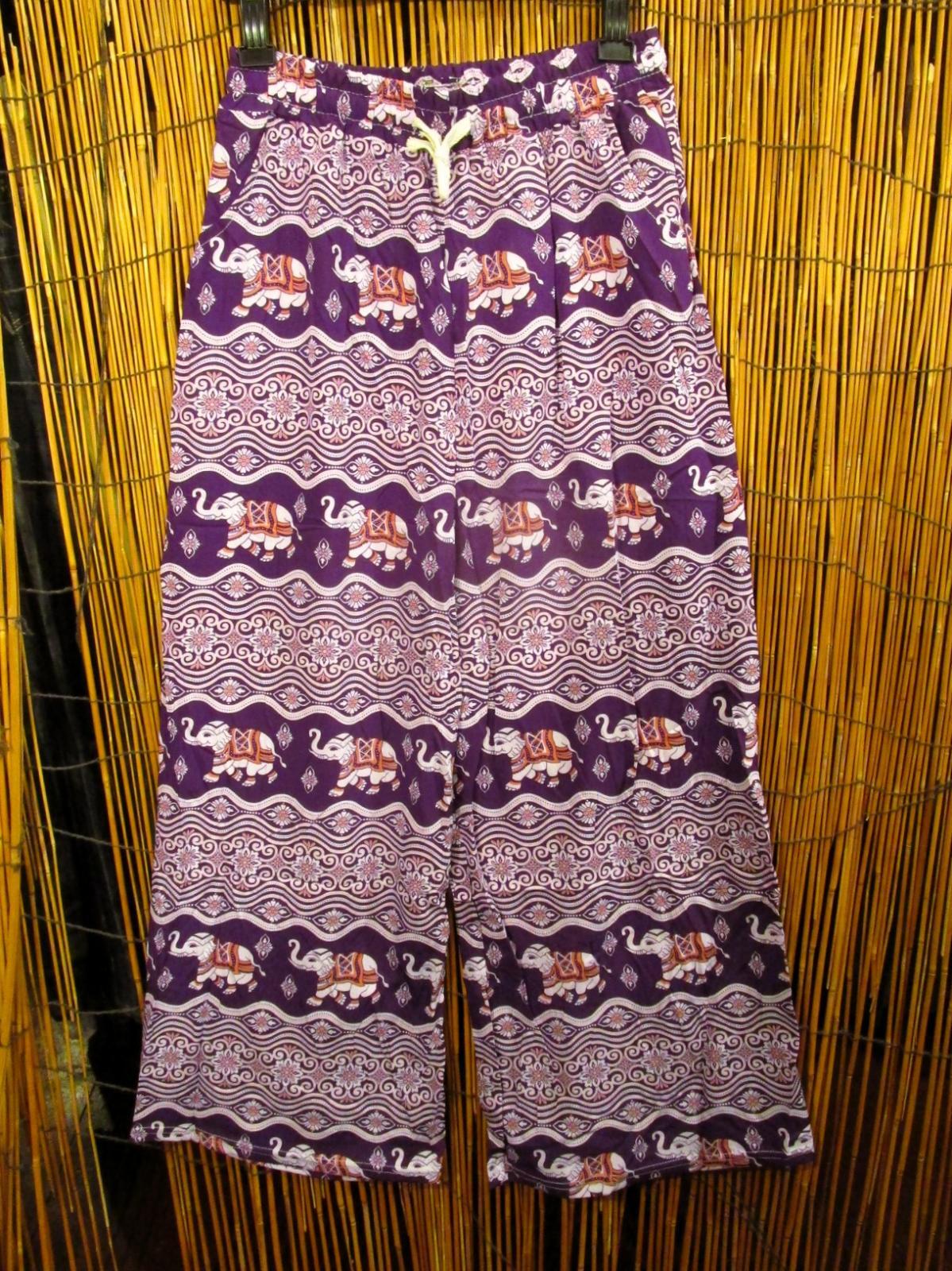 画像1: 象さんプリント＊ポリエステル素材＊ロング丈＊イージーパンツ