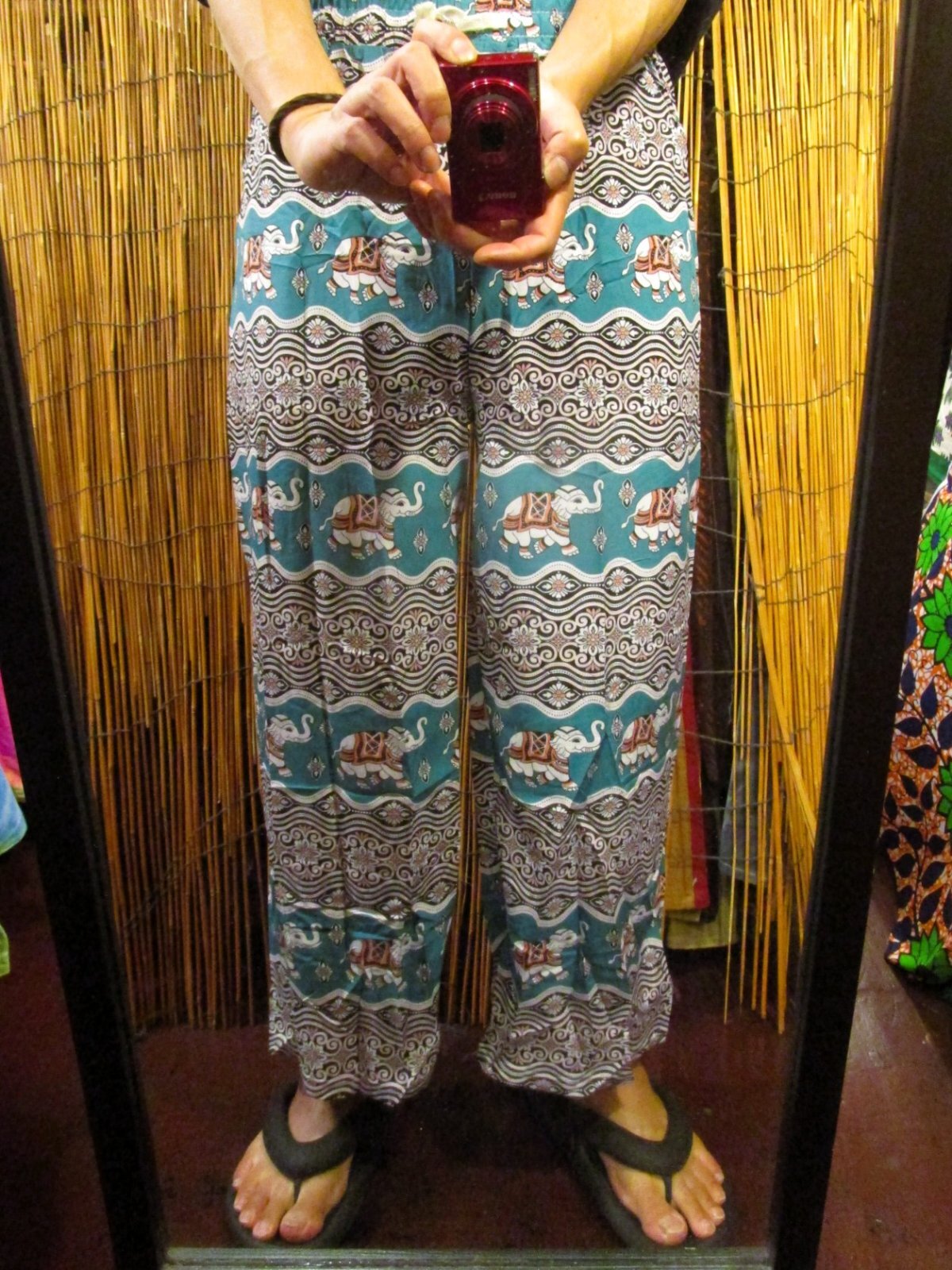 画像: 象さんプリント＊ポリエステル素材＊ロング丈＊イージーパンツ