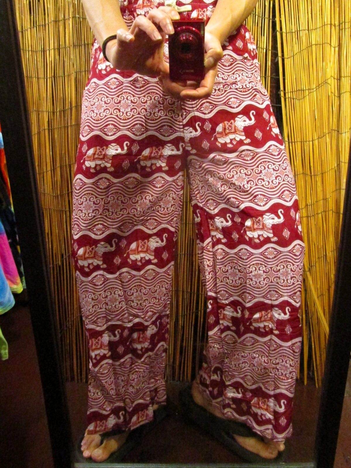 画像: 象さんプリント＊ポリエステル素材＊ロング丈＊イージーパンツ