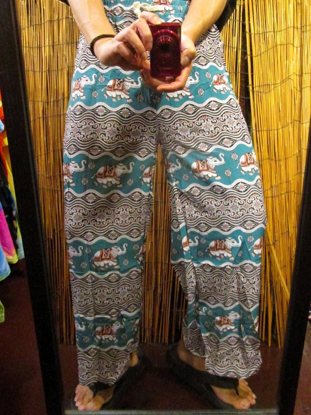 画像: 象さんプリント＊ポリエステル素材＊ロング丈＊イージーパンツ