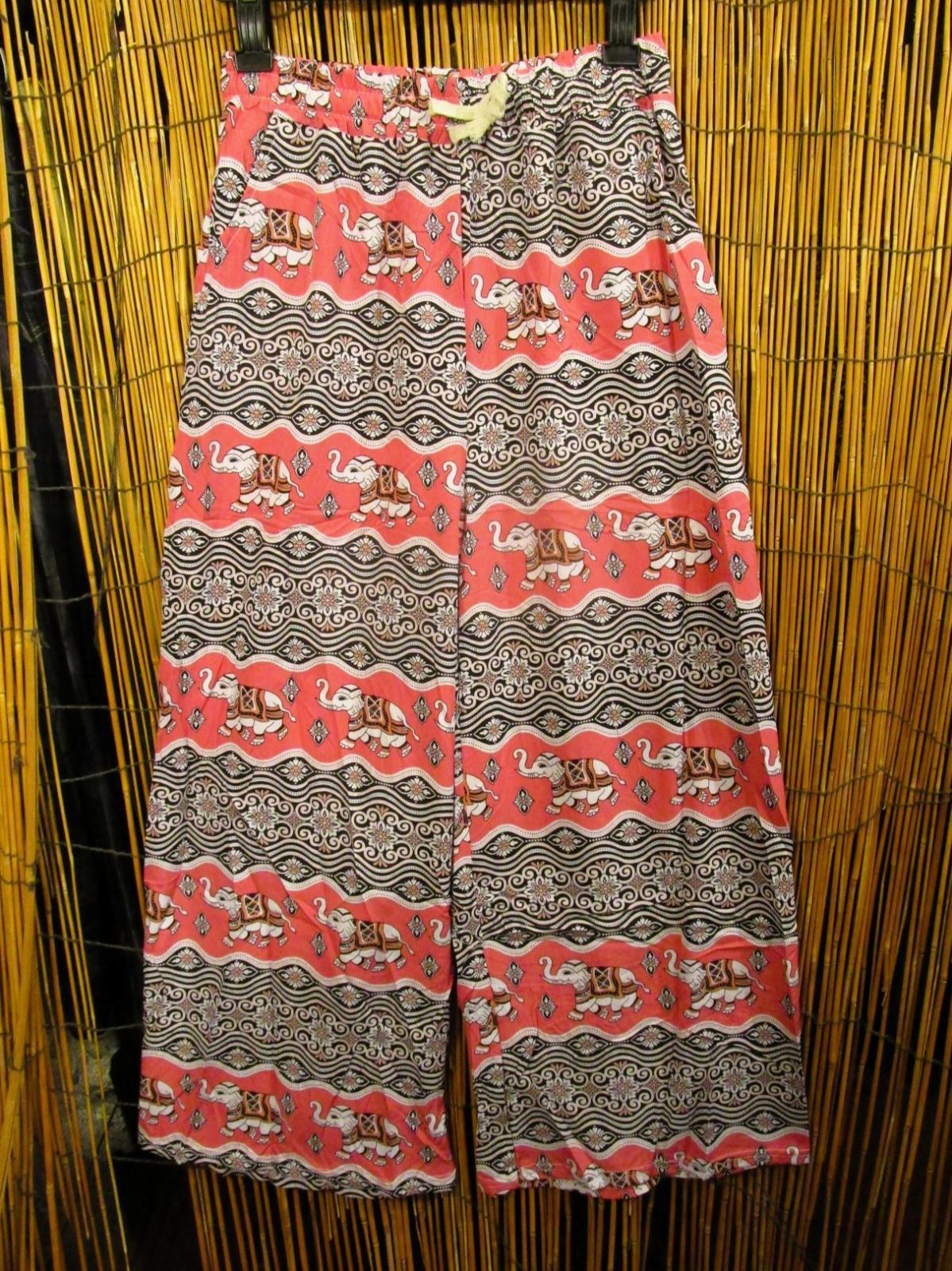 画像1: 象さんプリント＊ポリエステル素材＊ロング丈＊イージーパンツ