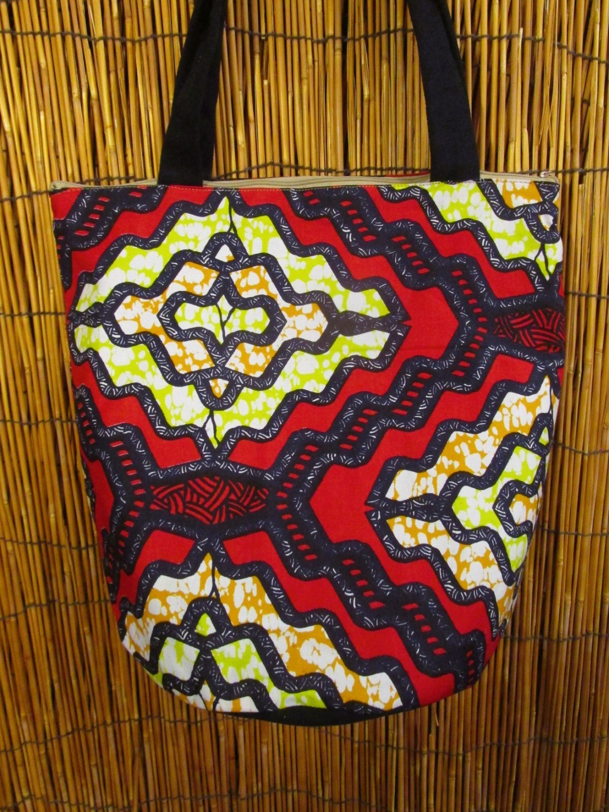 画像: パーニュ生地＊アフリカンプリント＊トートバッグ＊Ｍ