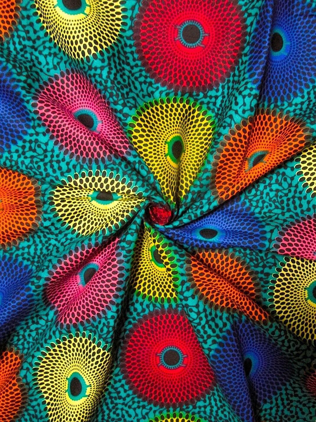 画像: アフリカンプリント生地 パーニュ