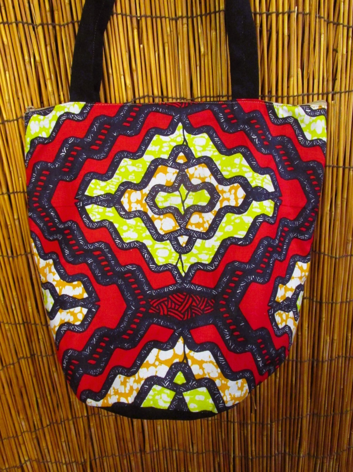 画像: パーニュ生地＊アフリカンプリント＊トートバッグ＊Ｍ