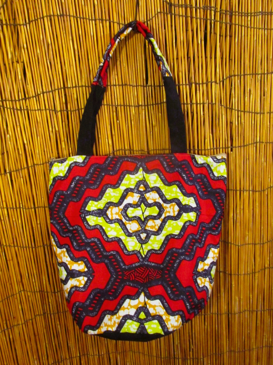 画像1: パーニュ生地＊アフリカンプリント＊トートバッグ＊Ｍ