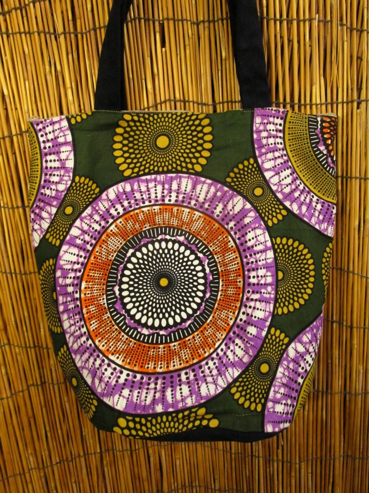 画像: パーニュ生地＊アフリカンプリント＊トートバッグ＊Ｍ