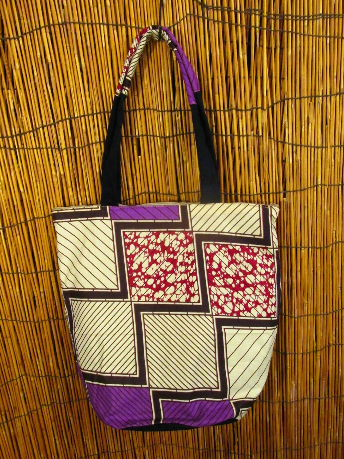 画像2: パーニュ生地＊アフリカンプリント＊トートバッグ＊Ｍ