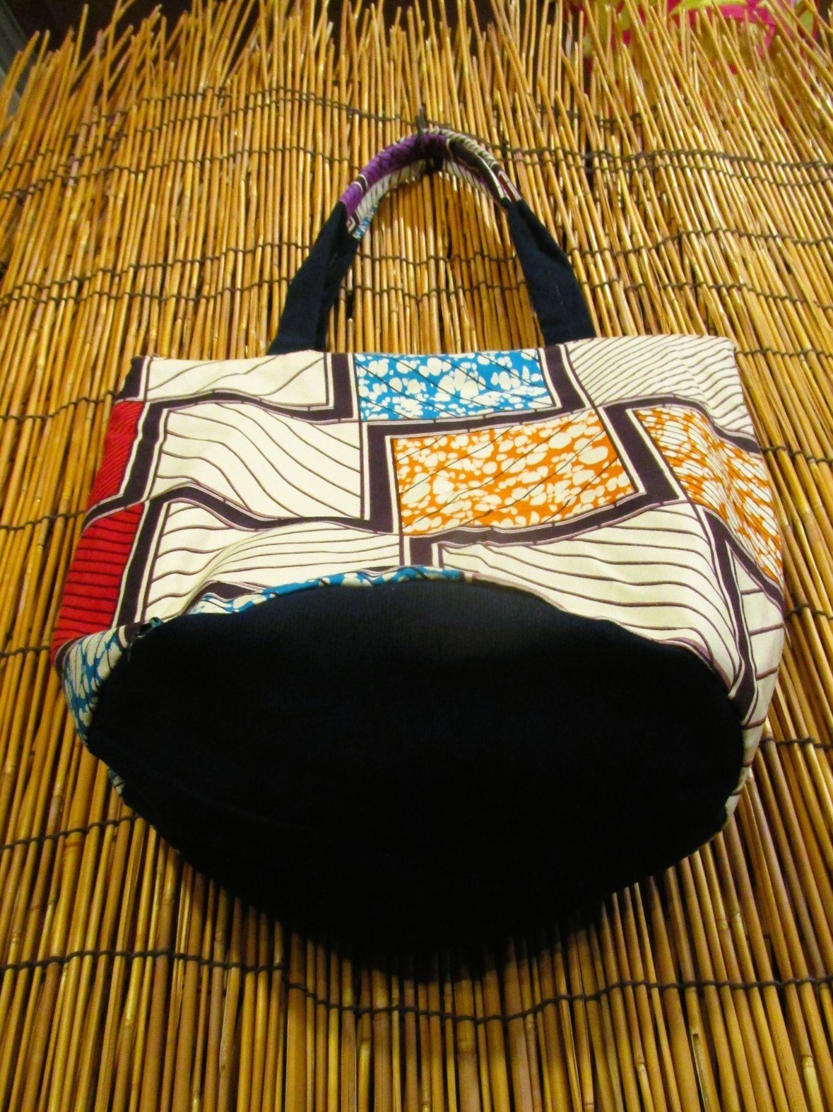 画像: パーニュ生地＊アフリカンプリント＊トートバッグ＊Ｍ