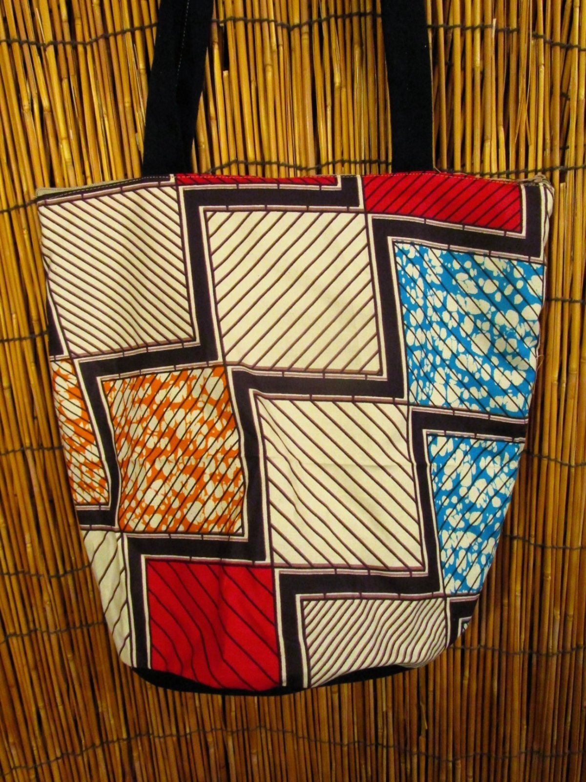 画像: パーニュ生地＊アフリカンプリント＊トートバッグ＊Ｍ