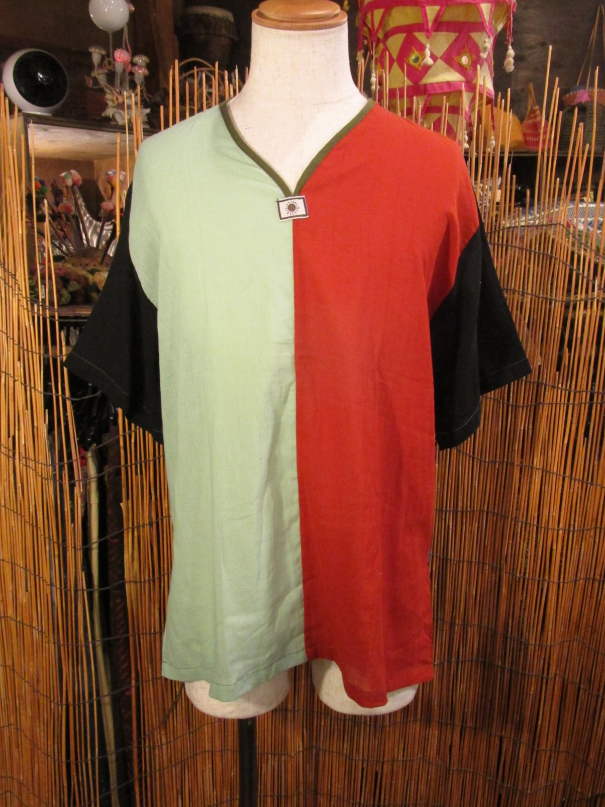 画像: 切り替えカラー＊薄手＊コットン素材＊半袖＊プルオーバー