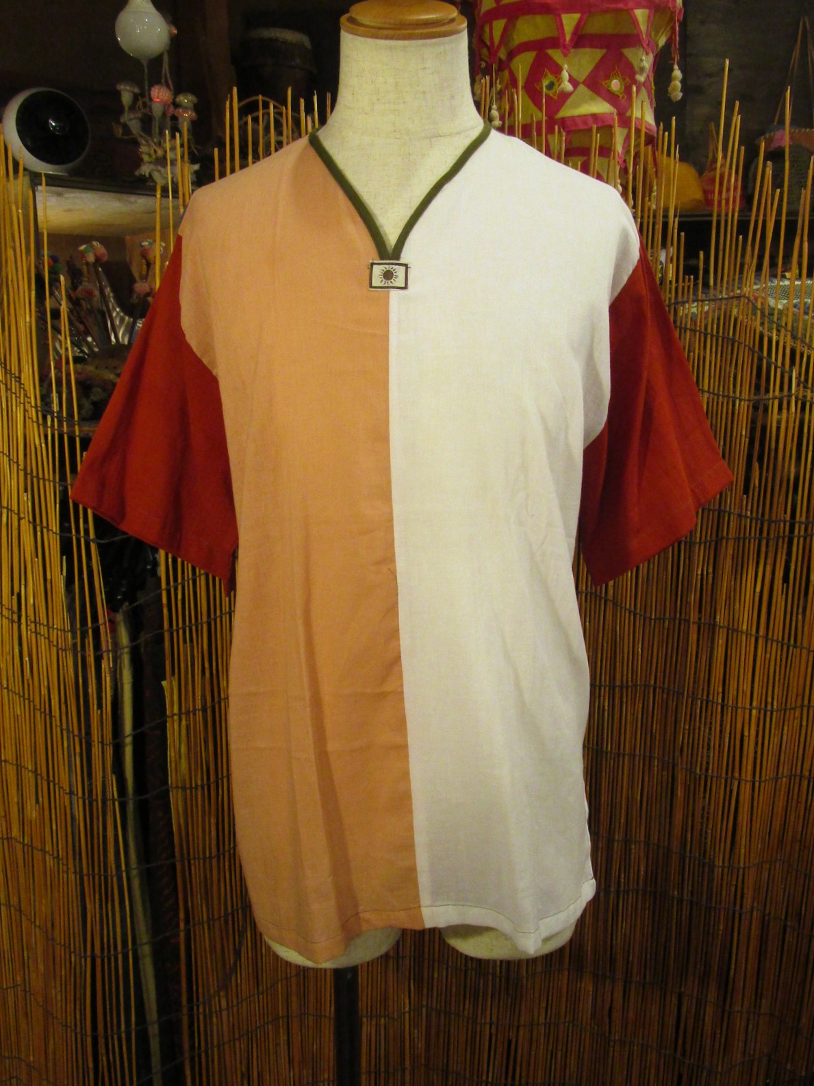 画像: 切り替えカラー＊薄手＊コットン素材＊半袖＊プルオーバー