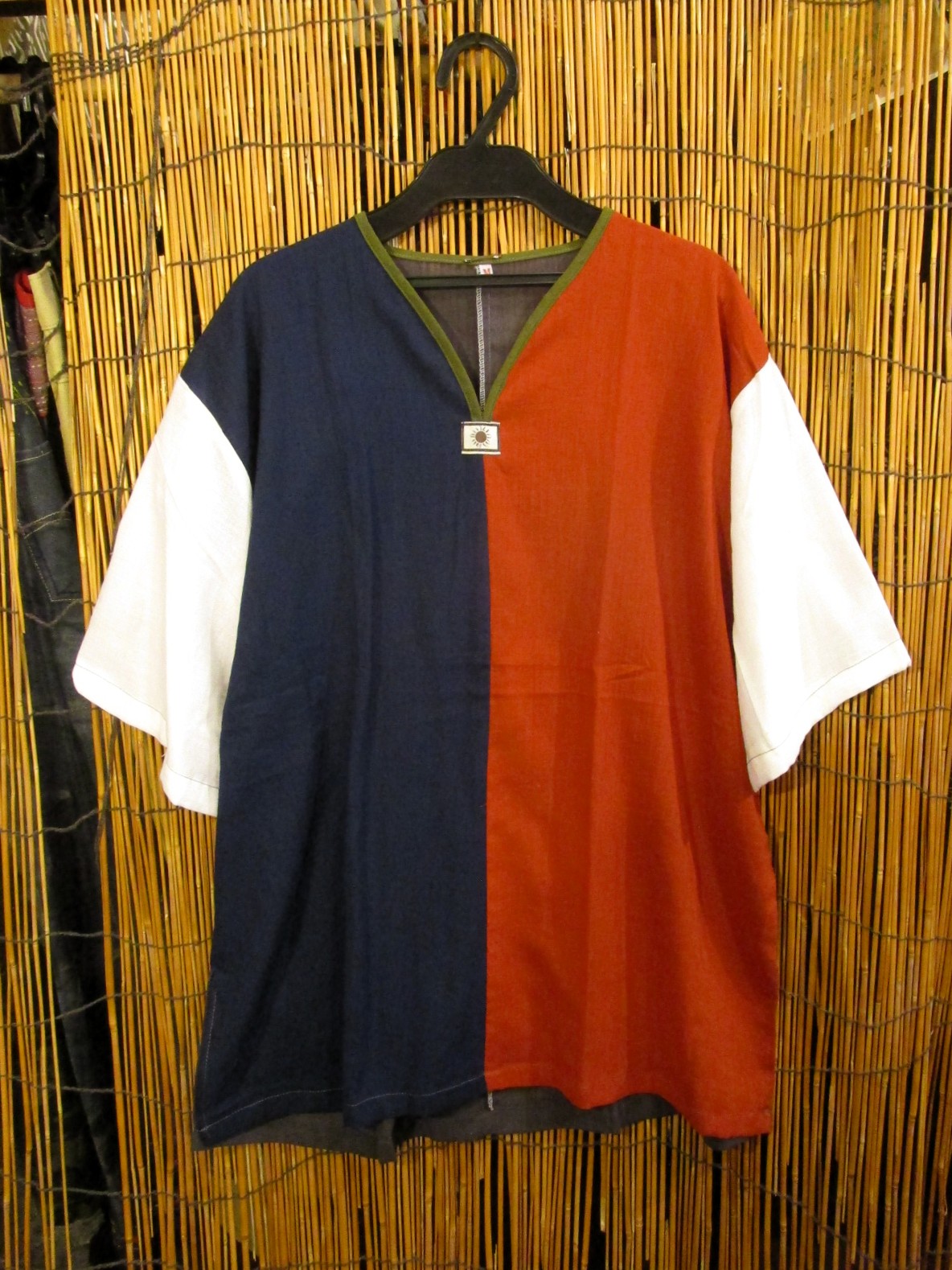 画像1: 切り替えカラー＊薄手＊コットン素材＊半袖＊プルオーバー