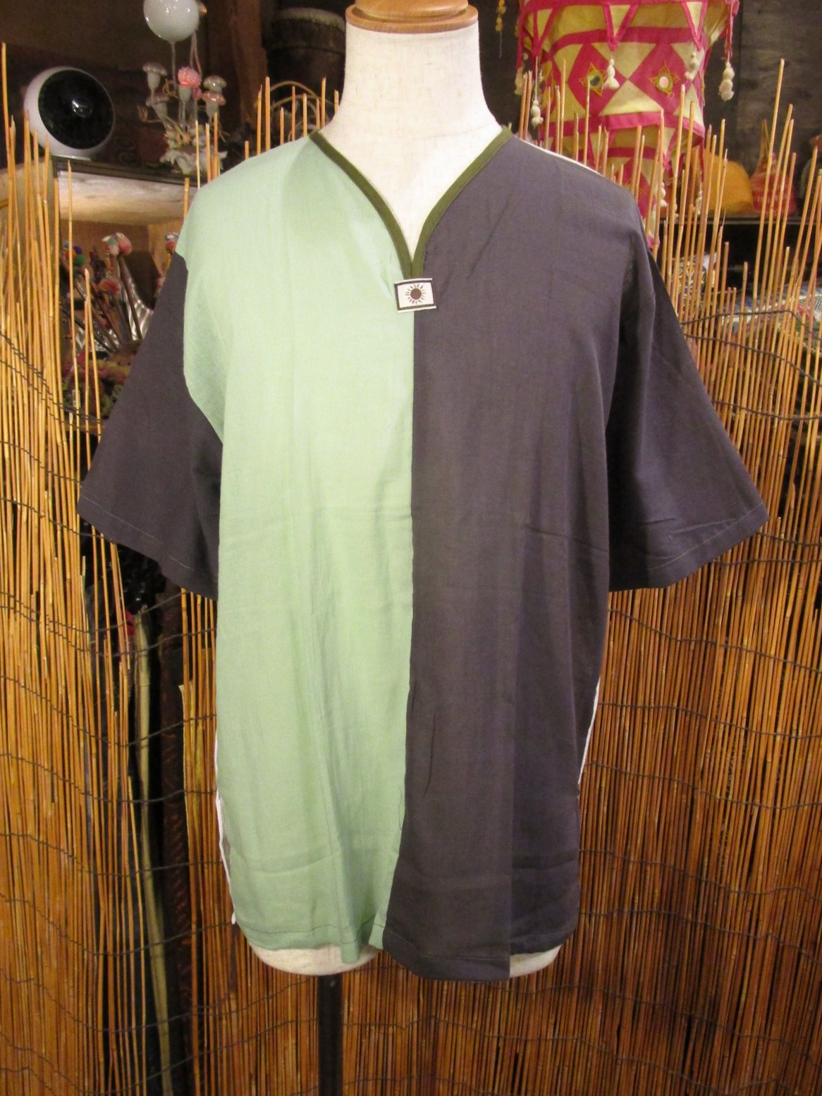 画像: 切り替えカラー＊薄手＊コットン素材＊半袖＊プルオーバー