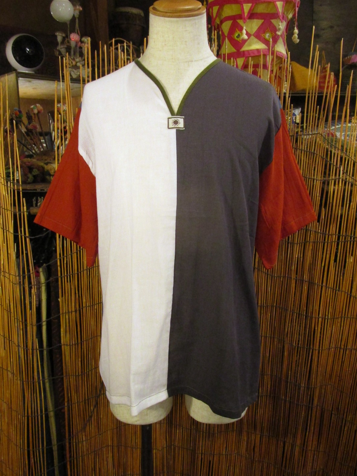 画像: 切り替えカラー＊薄手＊コットン素材＊半袖＊プルオーバー