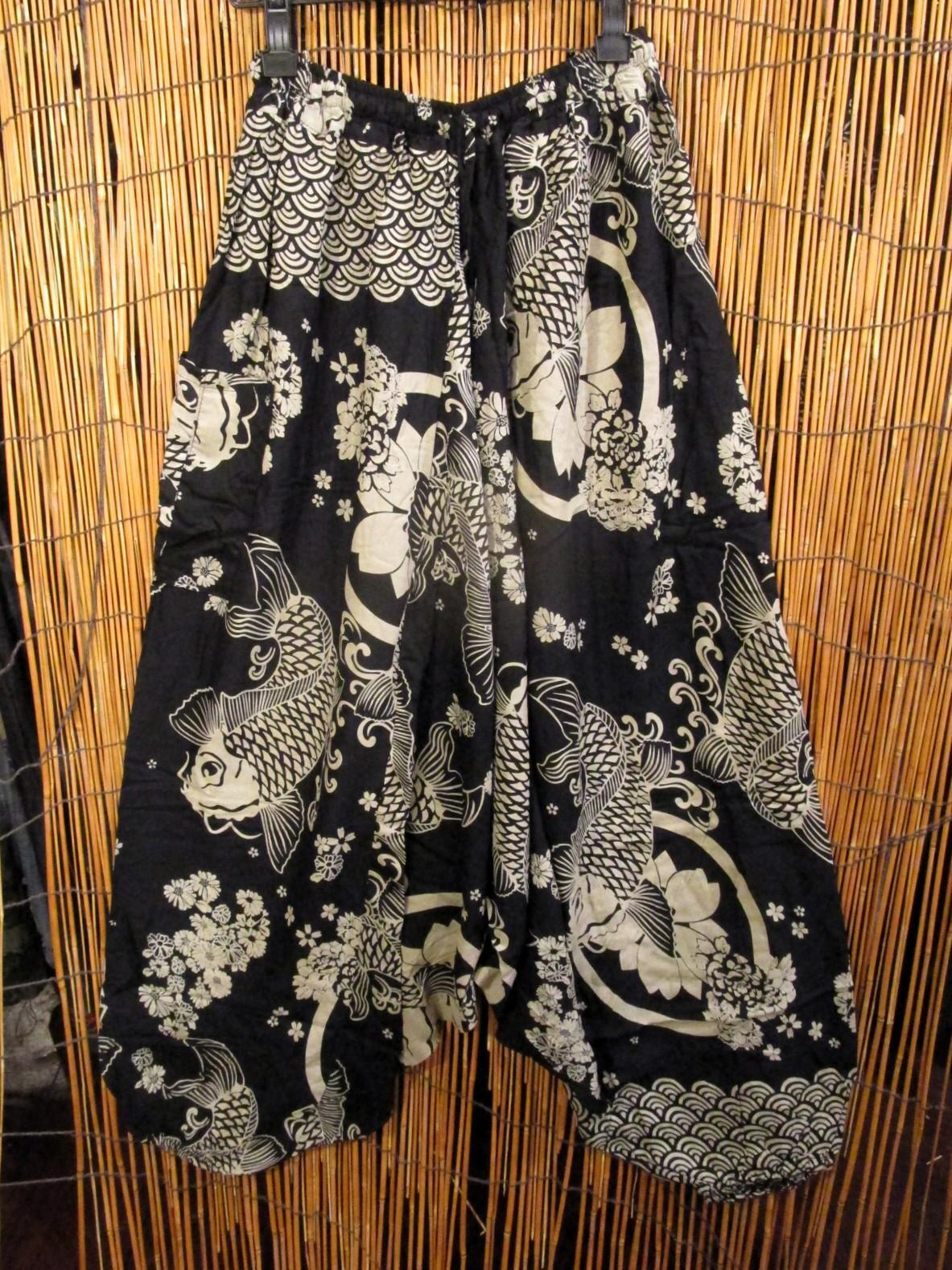 画像1: 和風プリント＊レーヨン素材＊ふんわり＊サルエルパンツ