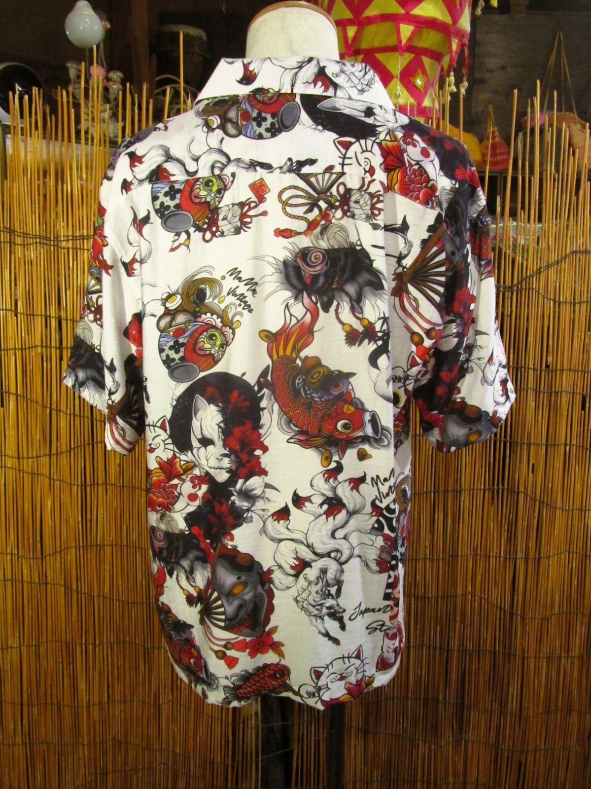 画像3: 和風プリント＊コットン＆リネン混紡＊個性的＊半袖＊アロハシャツ ＊Ｌ