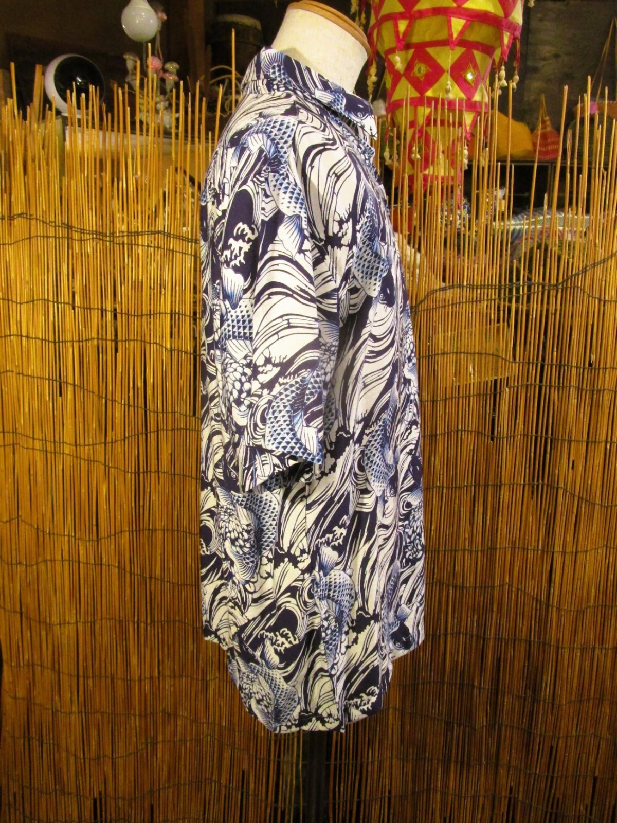 画像2: 和風プリント＊コットン＆リネン混紡＊個性的＊半袖＊アロハシャツ ＊Ｌ