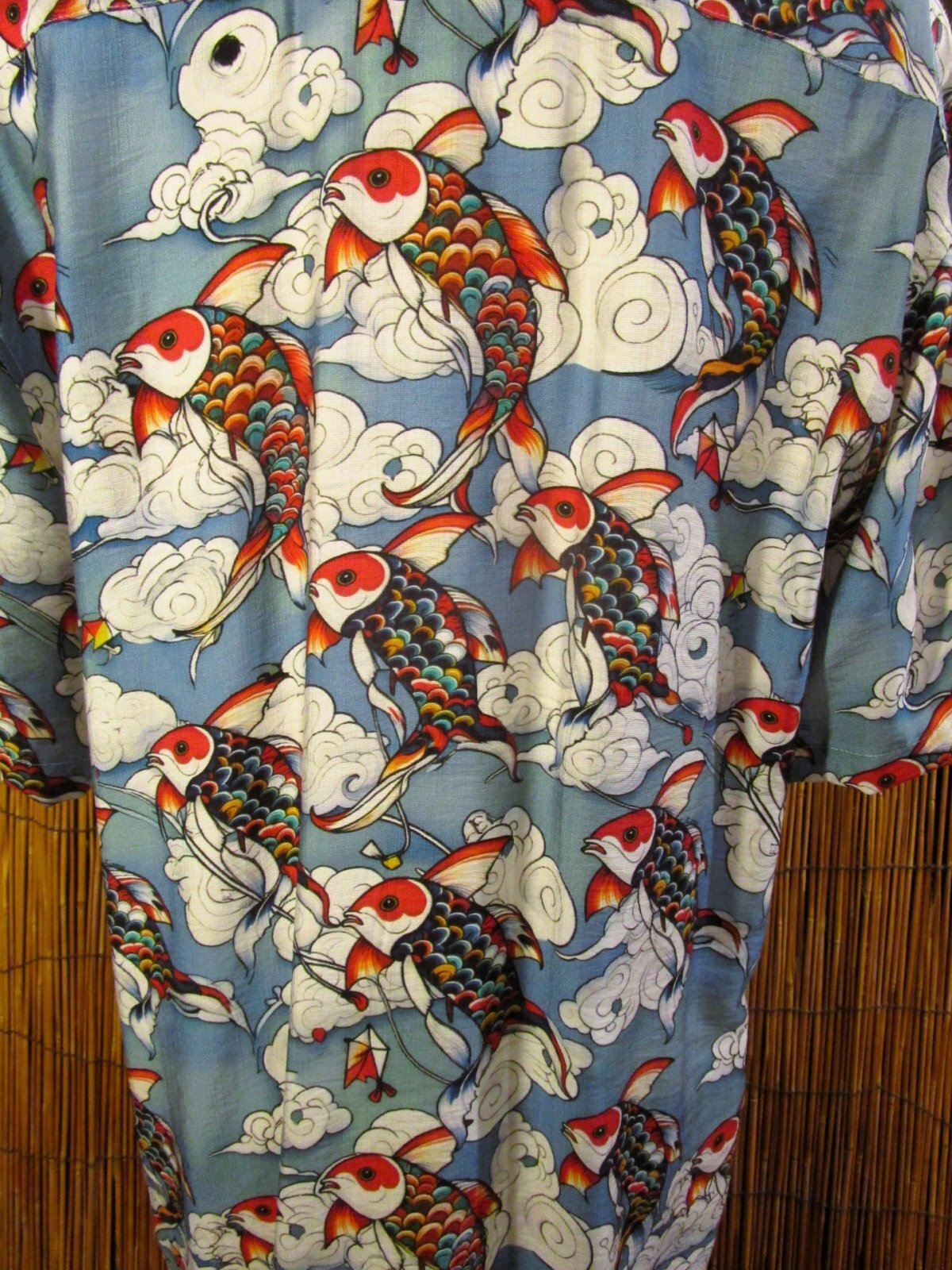 画像: 和風プリント＊コットン＆リネン混紡＊個性的＊半袖＊アロハシャツ ＊Ｌ