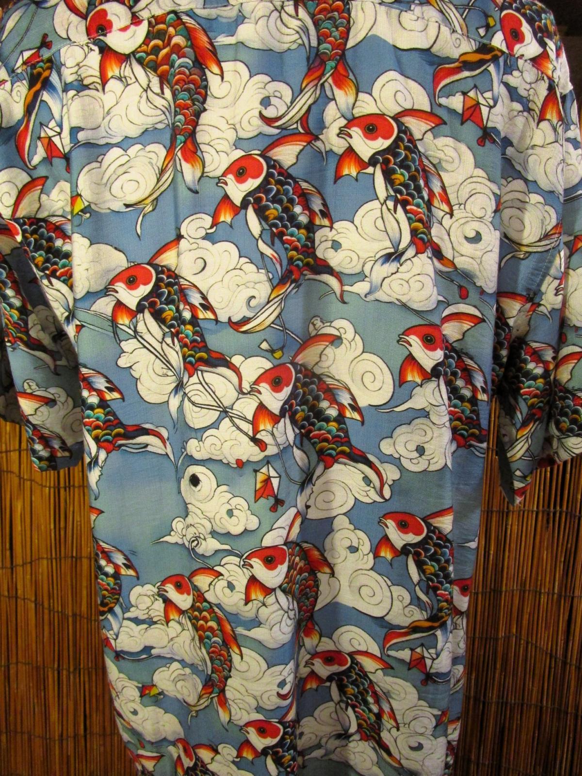 画像: 和風プリント＊コットン＆リネン混紡＊個性的＊半袖＊アロハシャツ ＊Ｌ