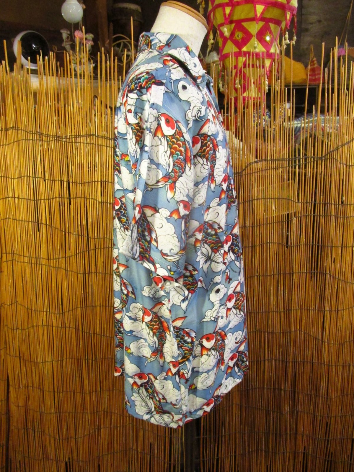 画像2: 和風プリント＊コットン＆リネン混紡＊個性的＊半袖＊アロハシャツ ＊Ｌ