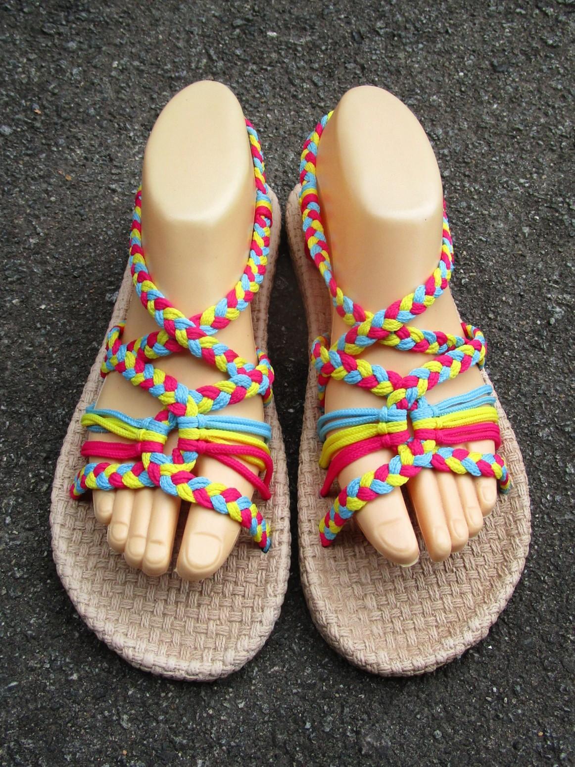 画像1: 【２５・５ｃｍ〜２６ｃｍ】ソフトタイプ＊編み編み＊紐サンダル