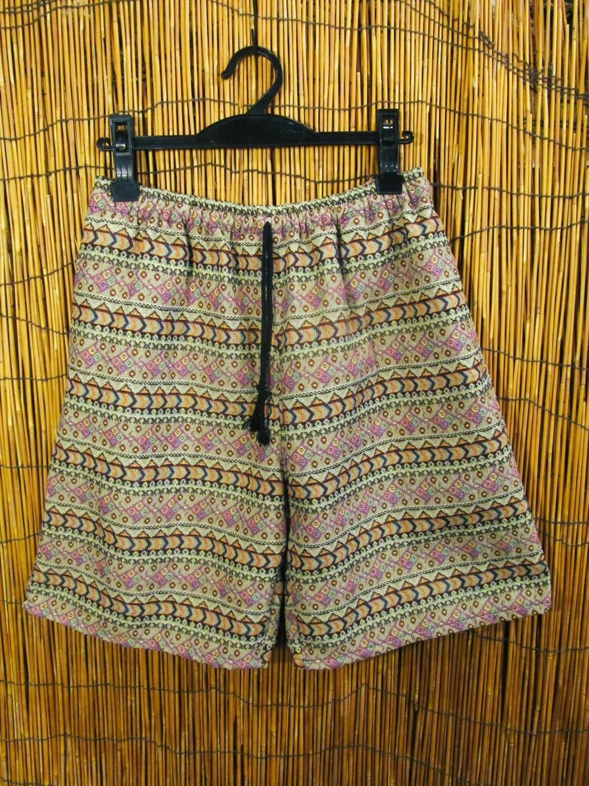 画像1: 織り柄＊コットン素材＊ハーフパンツ