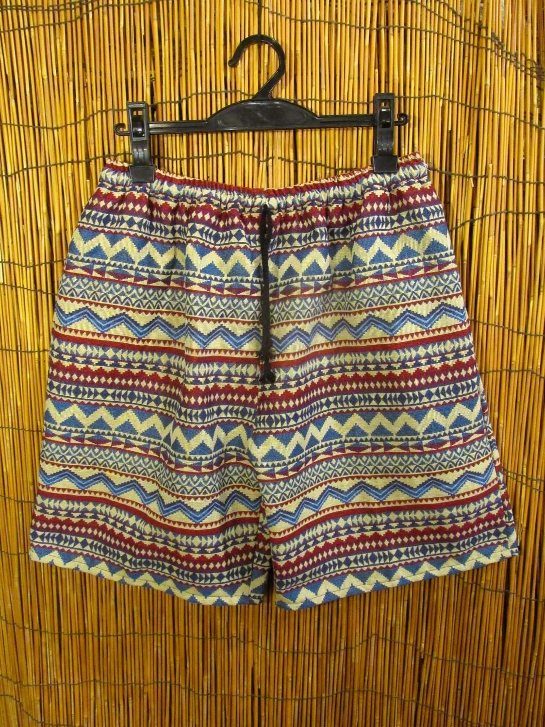 画像1: 織り柄＊コットン素材＊ハーフパンツ