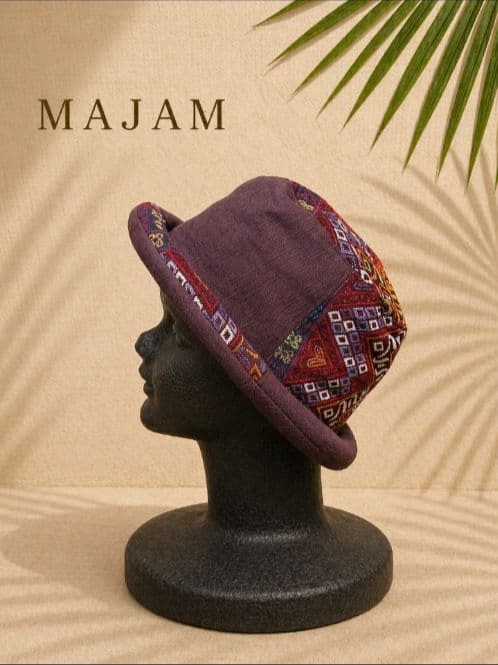 画像1: 織り柄＊コットン素材＊ロールブリム＊ハット帽子